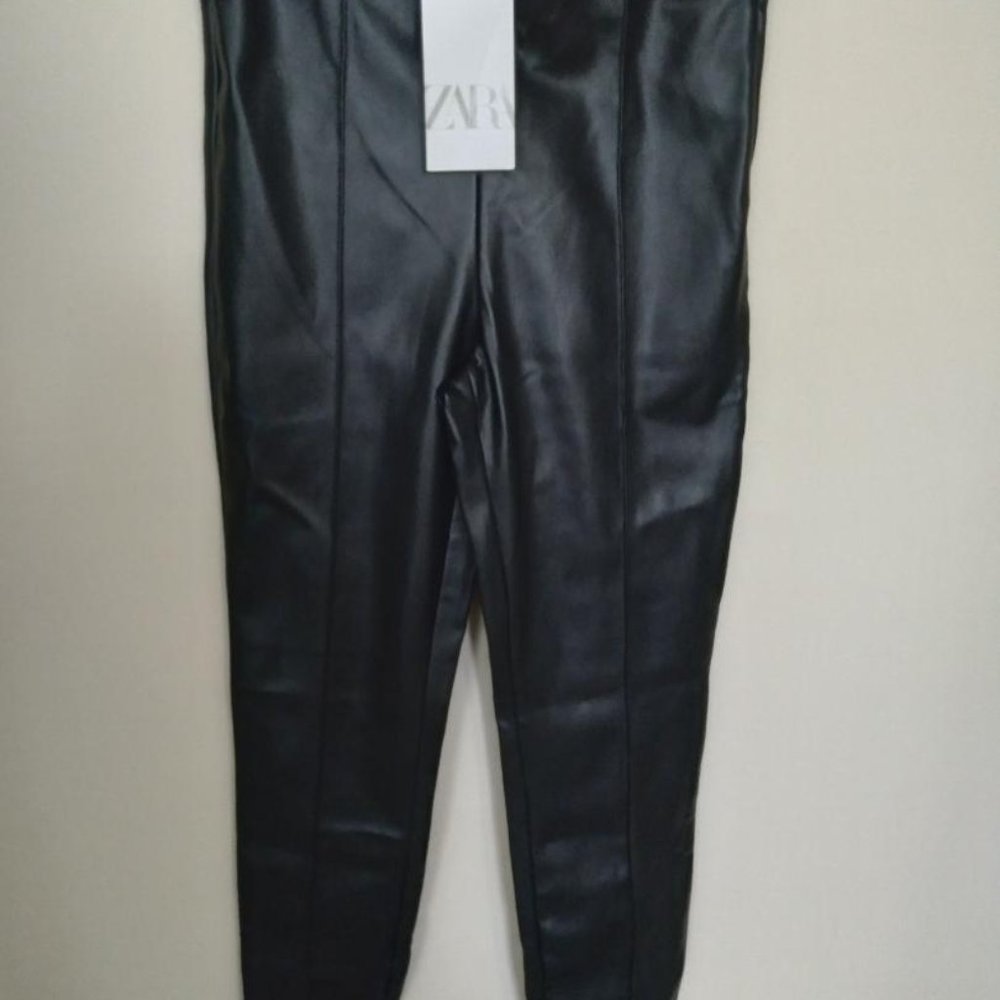 Faux leather Mid Rise Zara Leggings